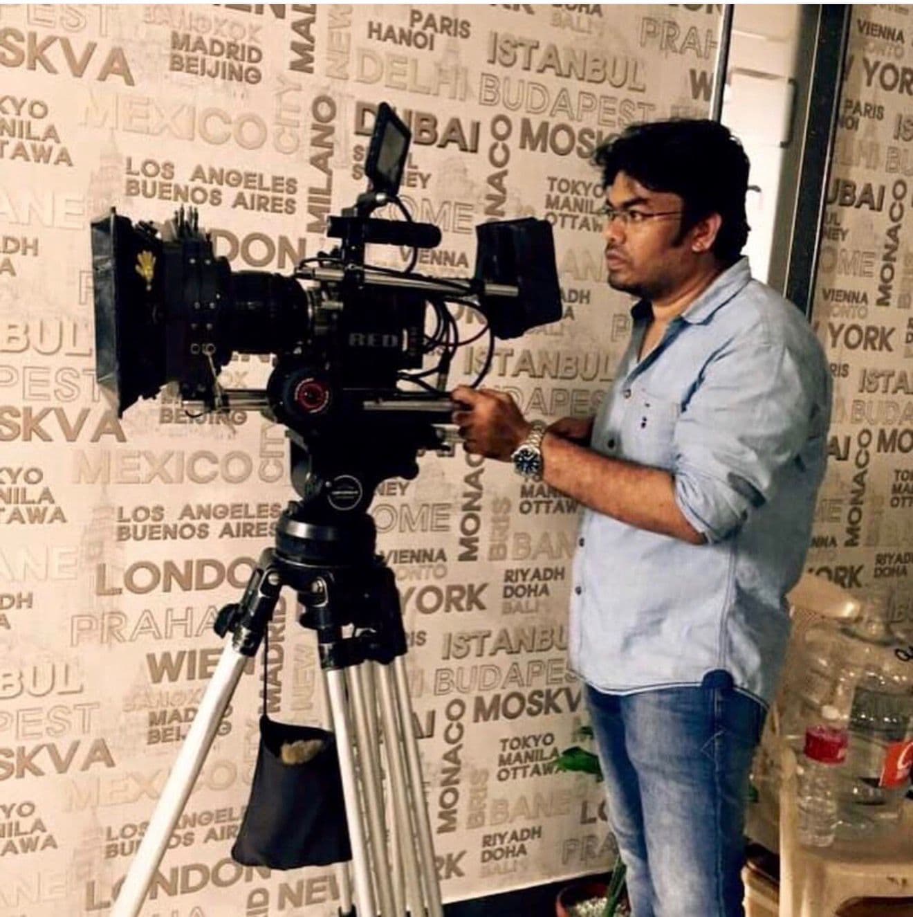 Arjun PV on set